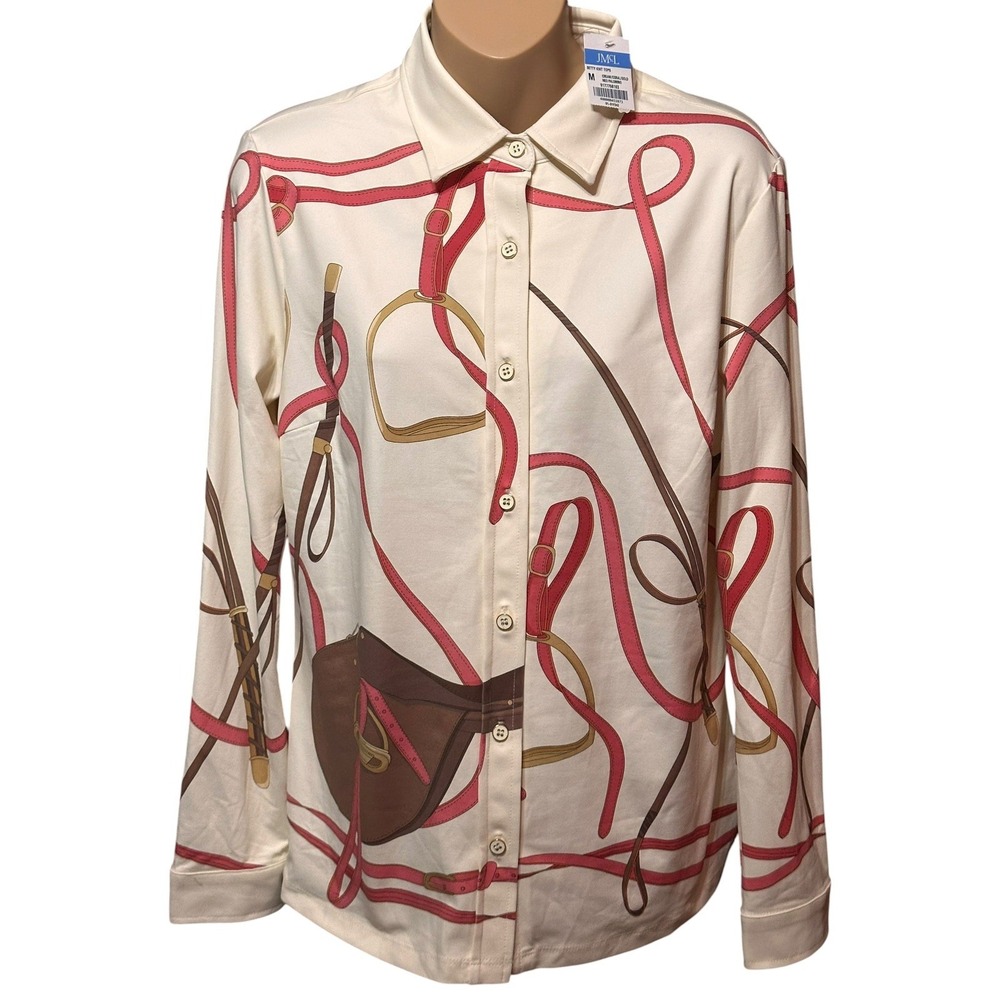 NWT J. McLaughlin Rope Equestrian Catalina Cloth Betty Knit Blouse